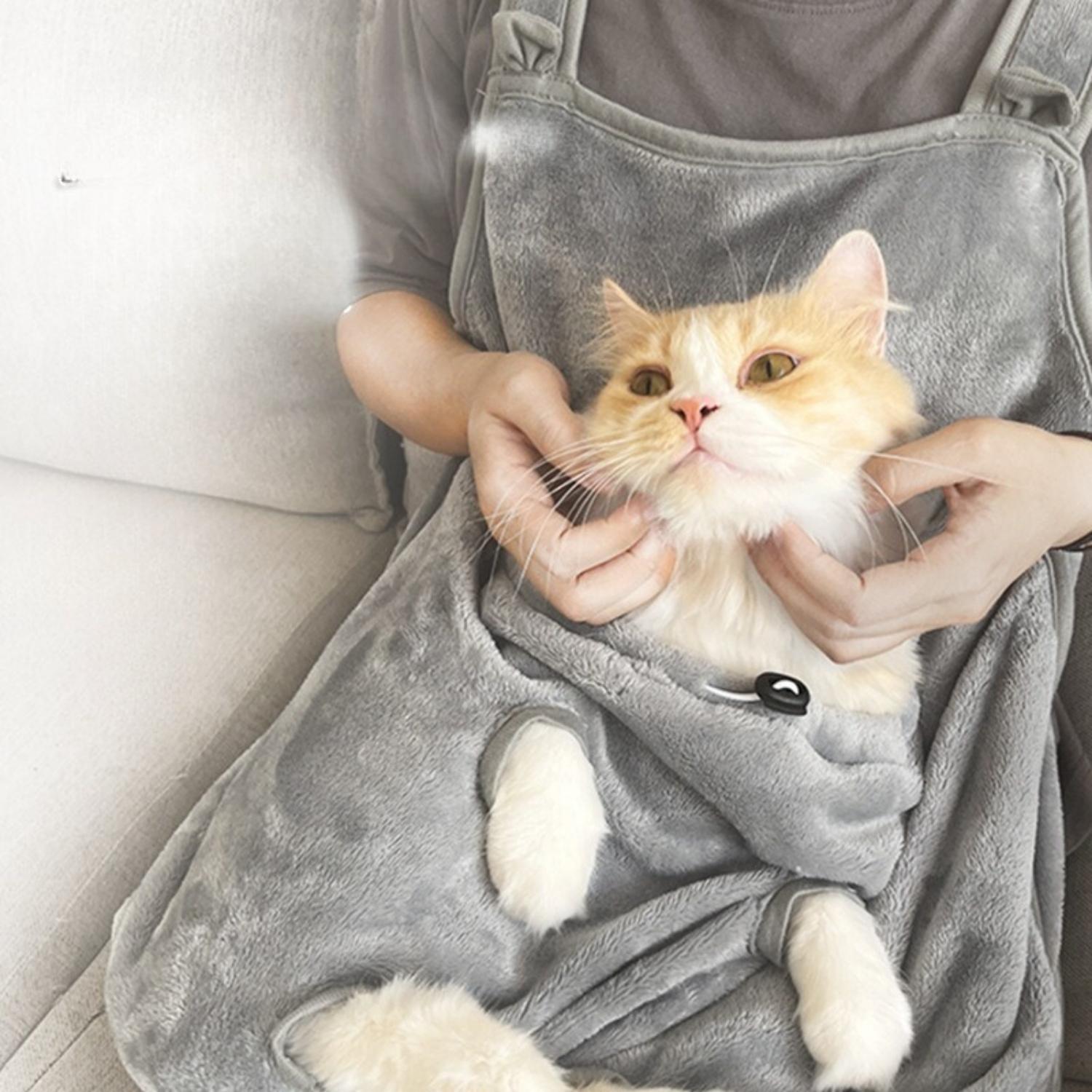 kat haar preventie schort zacht en veilig draagzak